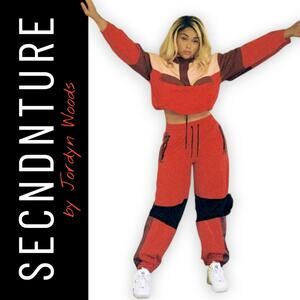 SECNDNTURE x Jordyn Woods M Streetwear Windbreaker Jogger Pant Athleisure